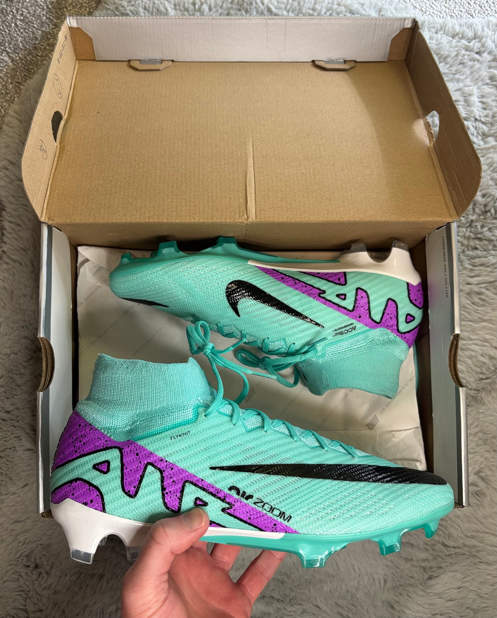 Nike Zoom Superfly 9 Elite FG Football Boots 🟢🟣