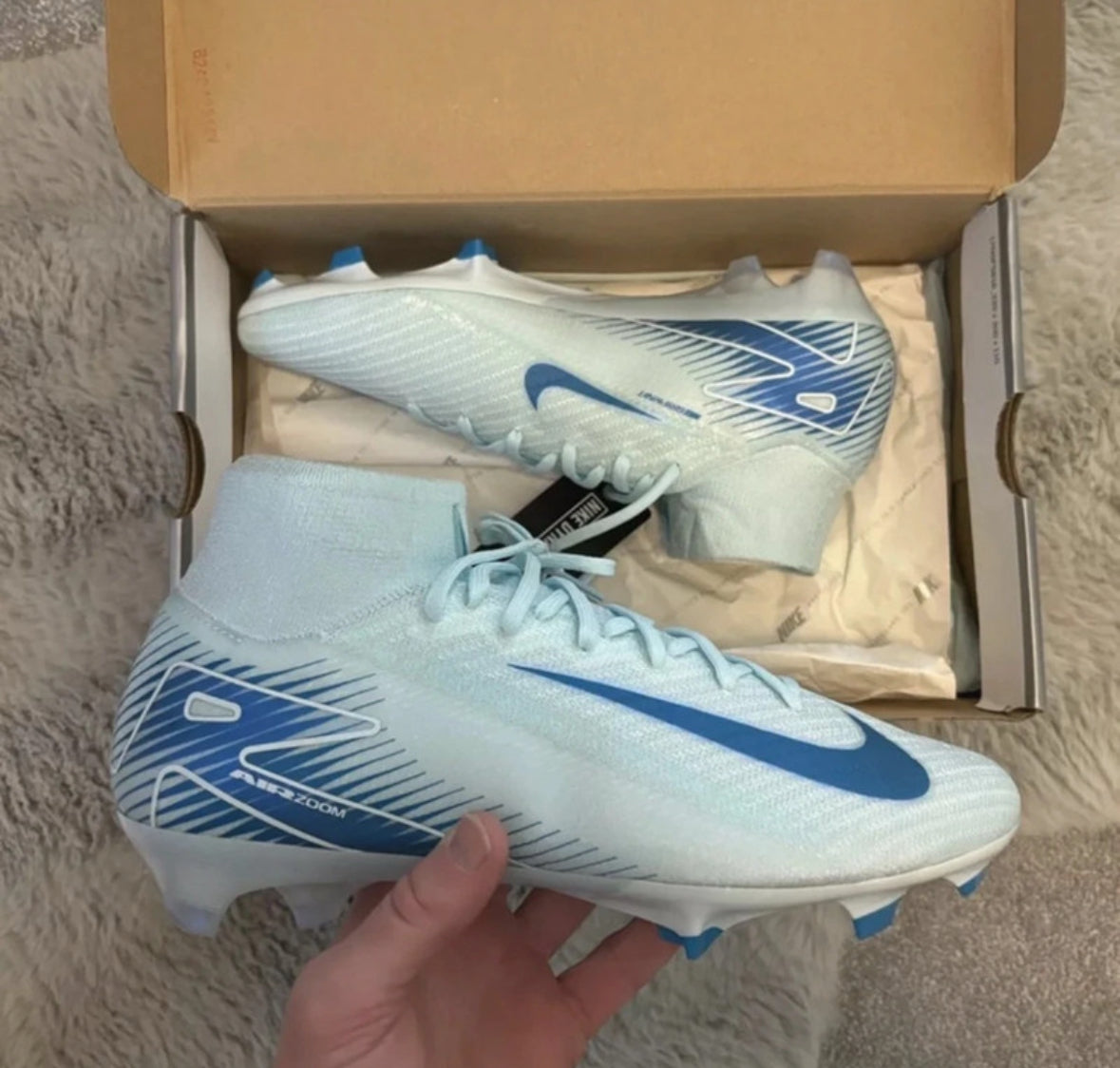 Nike Zoom Superfly 10 Elite FG Football Boots 🔵⚪️