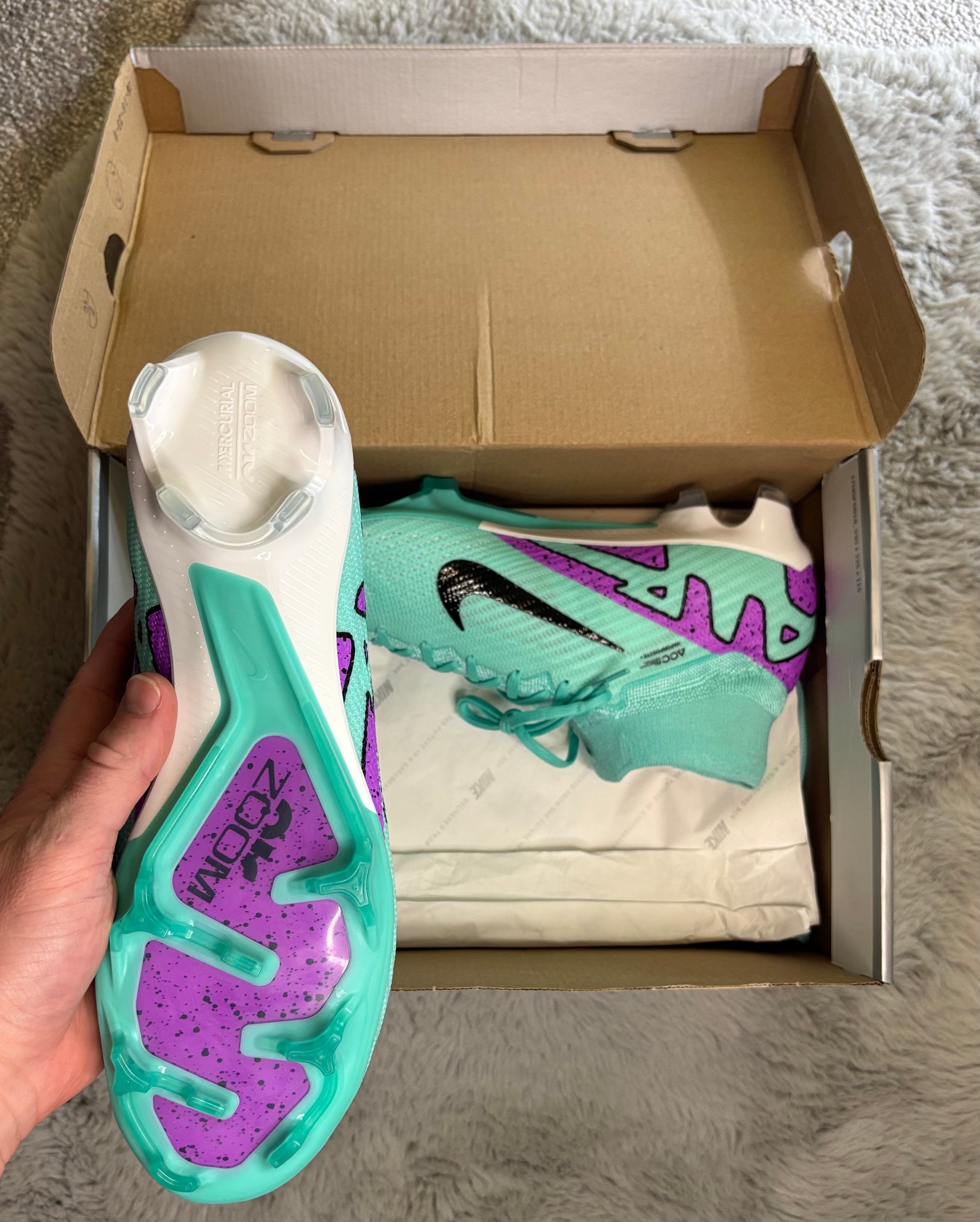 Nike Zoom Superfly 9 Elite FG Football Boots 🟢🟣