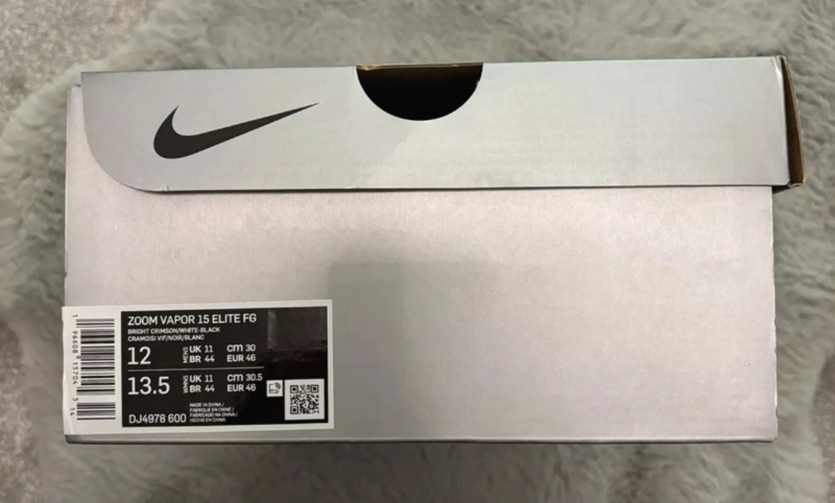 Nike Zoom Vapor 15 Elite FG Football Boots ⚪️🔴