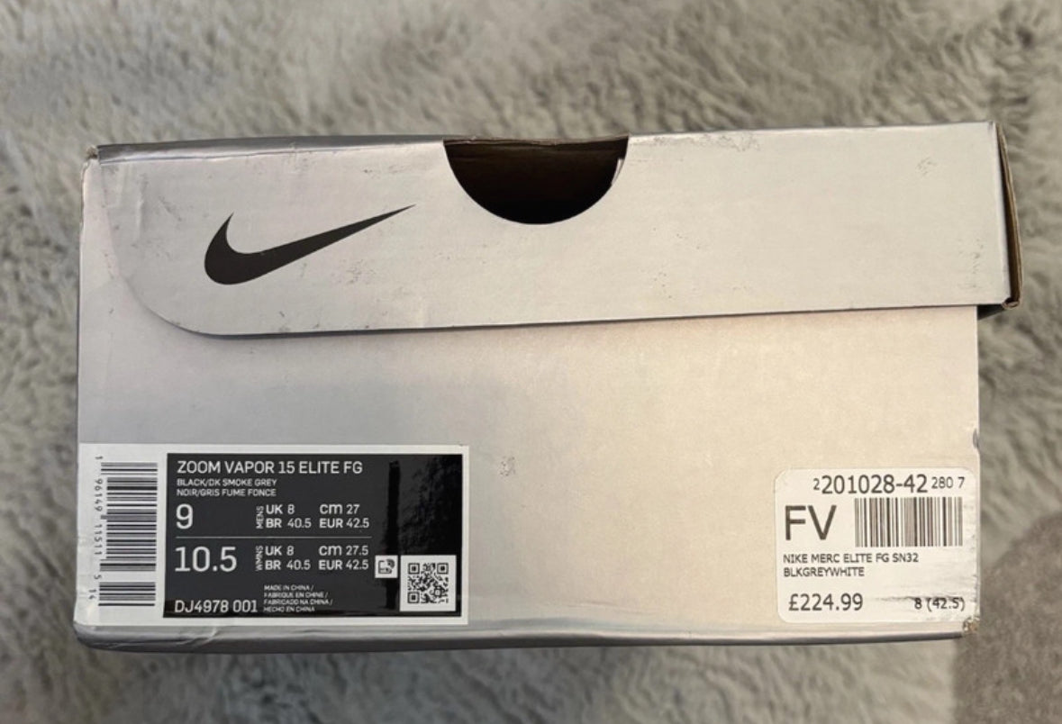 Nike Zoom Vapor 15 Elite FG Football Boots ⚫️⚫️