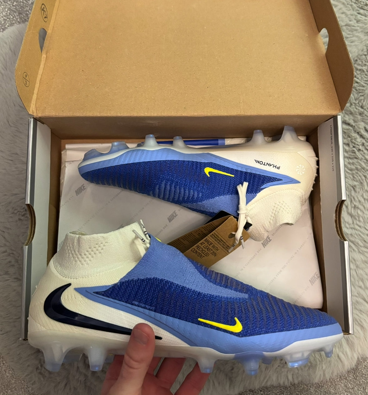 Nike Phantom 6 Elite High FG Football Boots ⚪️🔵