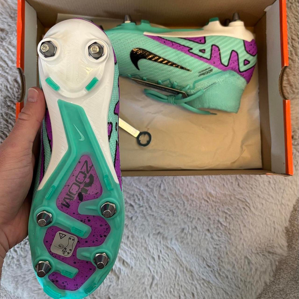 Nike Zoom Superfly 9 Elite SG PRO Player Issue Football Boots🟢🟣