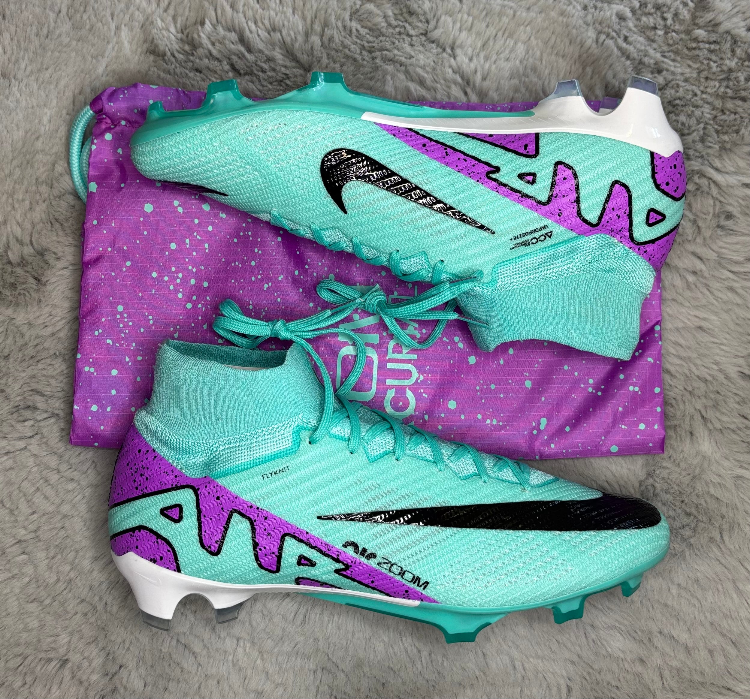 Nike Zoom Superfly 9 Elite FG Football Boots 🟢🟣