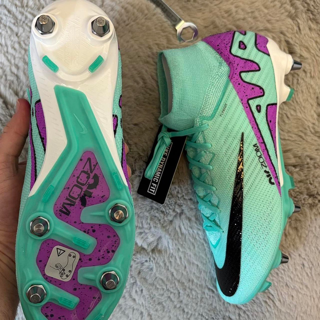 Nike Zoom Superfly 9 Elite SG PRO Player Issue Football Boots🟢🟣